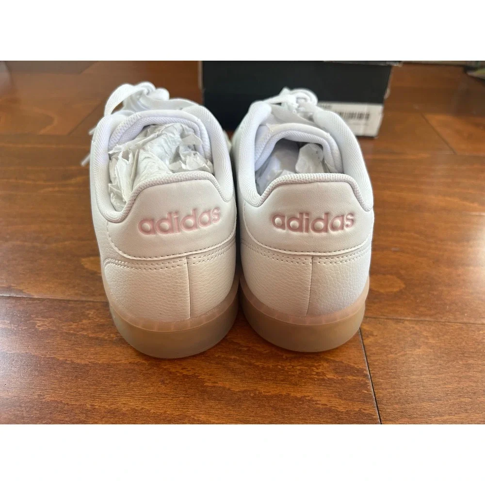 Adidas Advantage Eco Womens‎ Sneakers White Pink FY6032 Size 9.5 M NEW